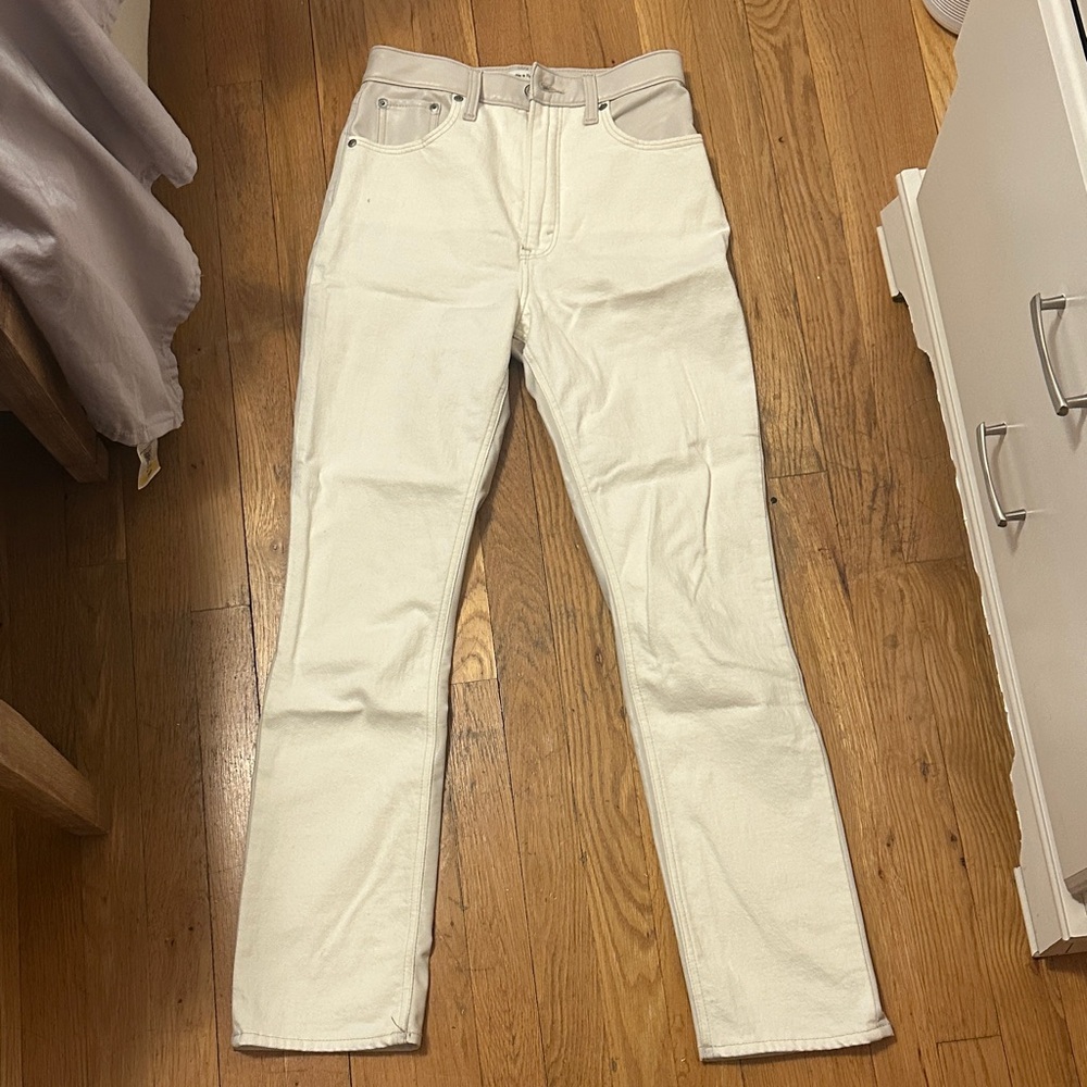 Abercrombie & Fitch Cream Ultra High Rise Jeans